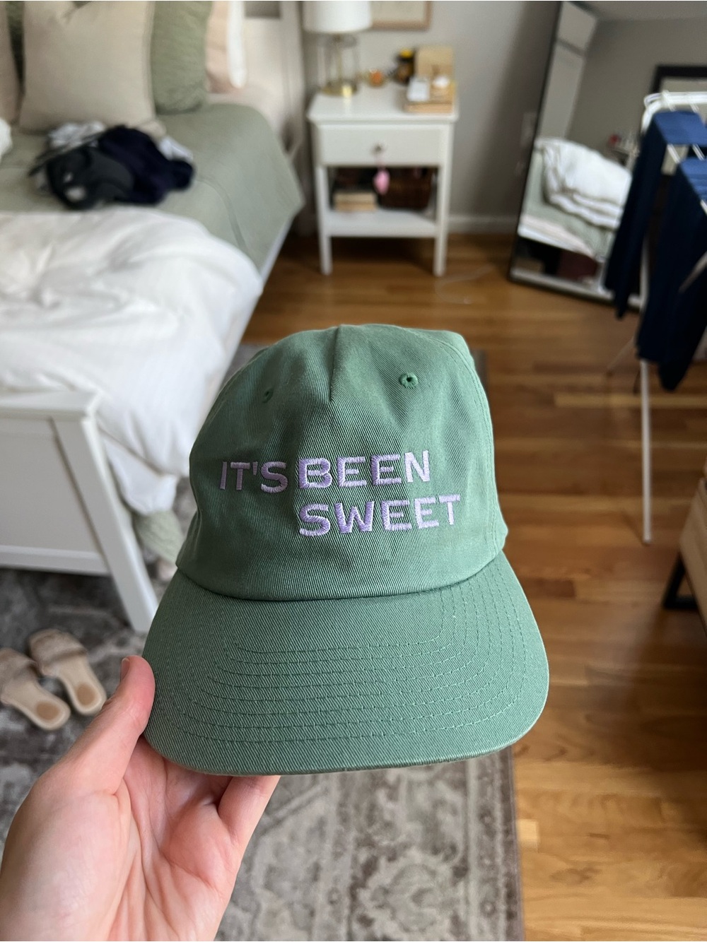 Flat brim Embroidered hat